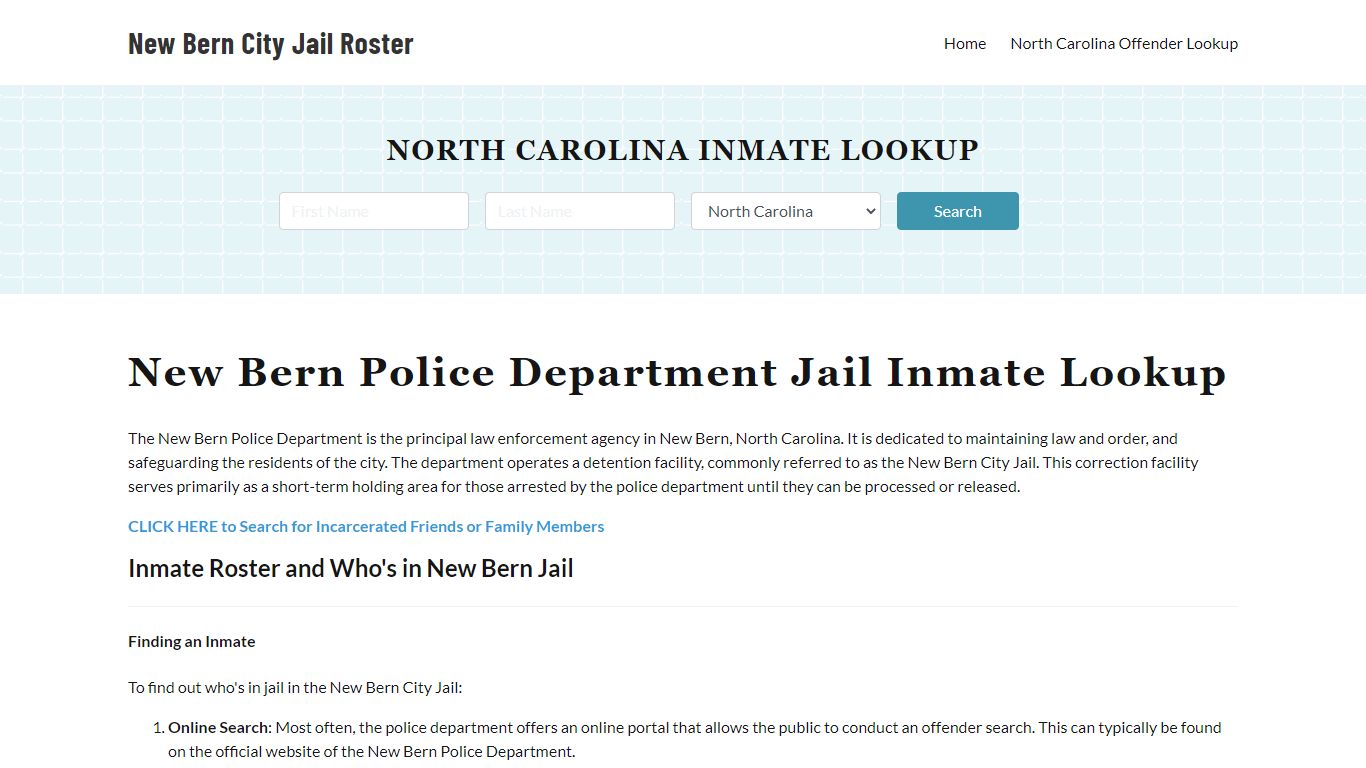 New Bern Police Department & City Jail, NC Inmate Roster, Arrests, Mugshots